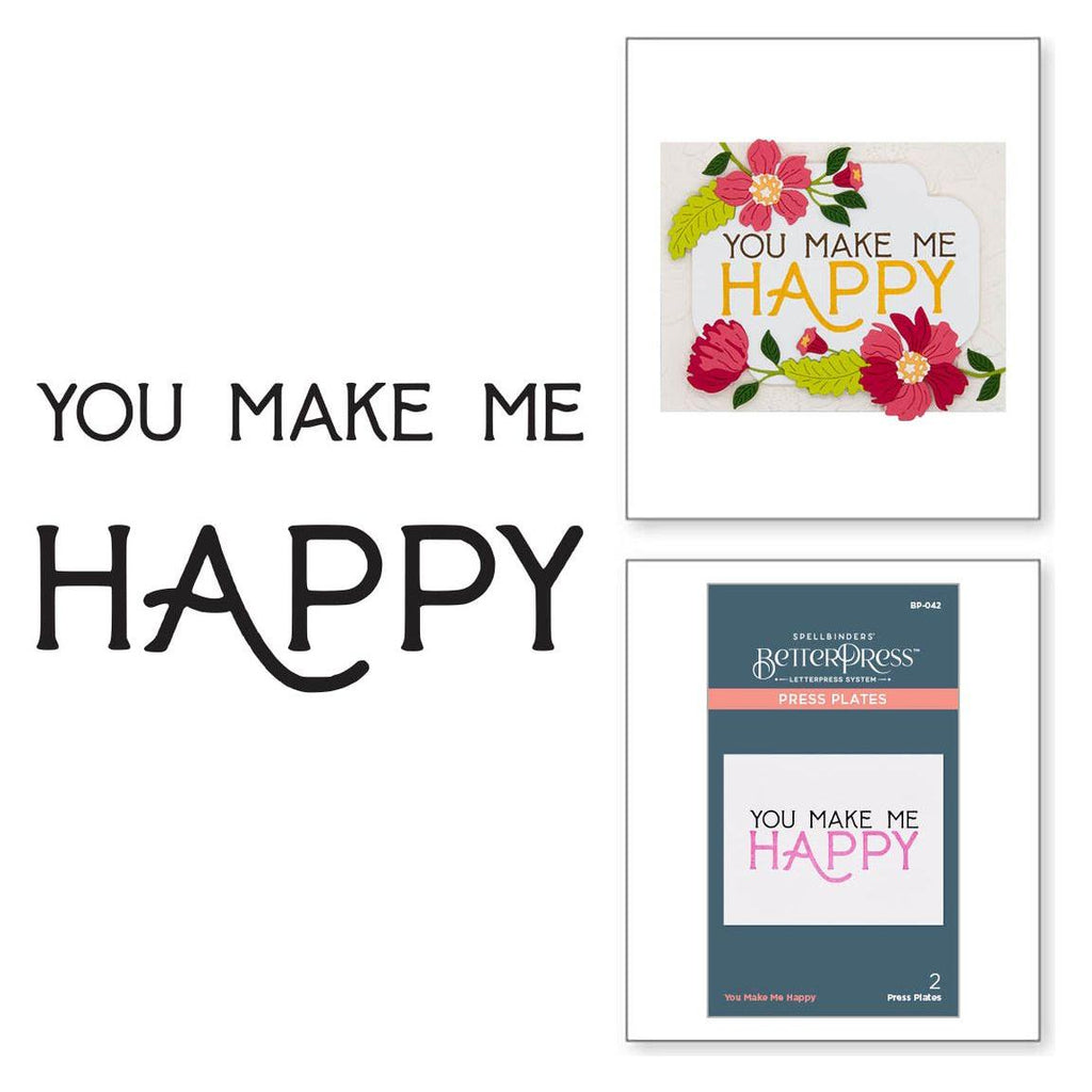 BP-042 Spellbinders You Make Me Happy Press Plate