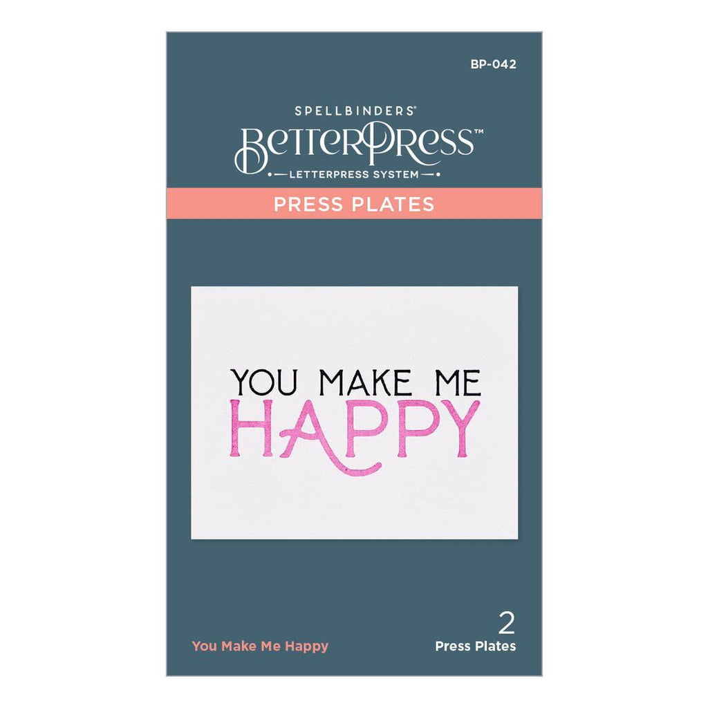 BP-042 Spellbinders You Make Me Happy Press Plate Happy