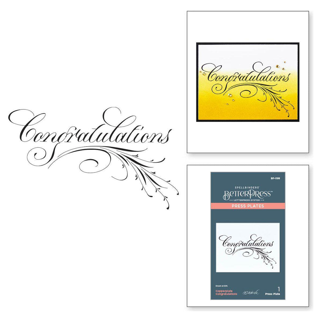 bp-099 Copperplate Congratulations Press Plate product image