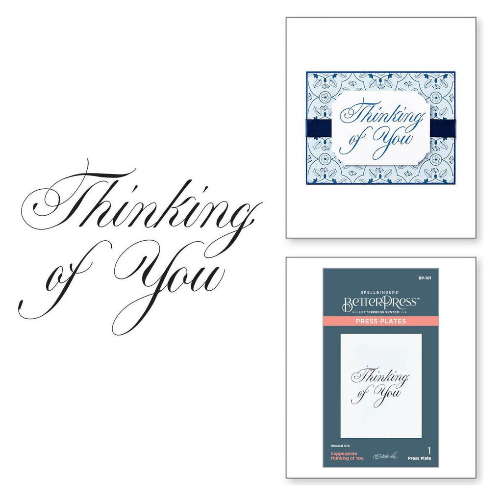 bp-101 Spellbinders Copperplate Thinking of You Press Plate product image