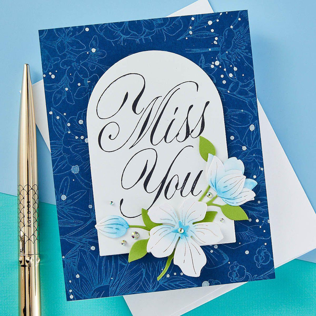 bp-102 Spellbinders Copperplate Miss You Press Plate miss you