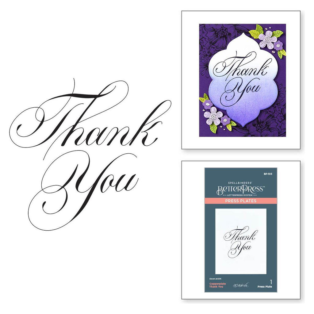 bp-103 Spellbinders Copperplate Thank You Press Plate product image