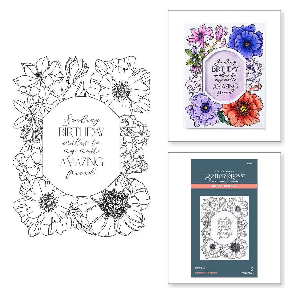 bp-106 Spellbinders Mirrored Arch Blooms Press Plates product image