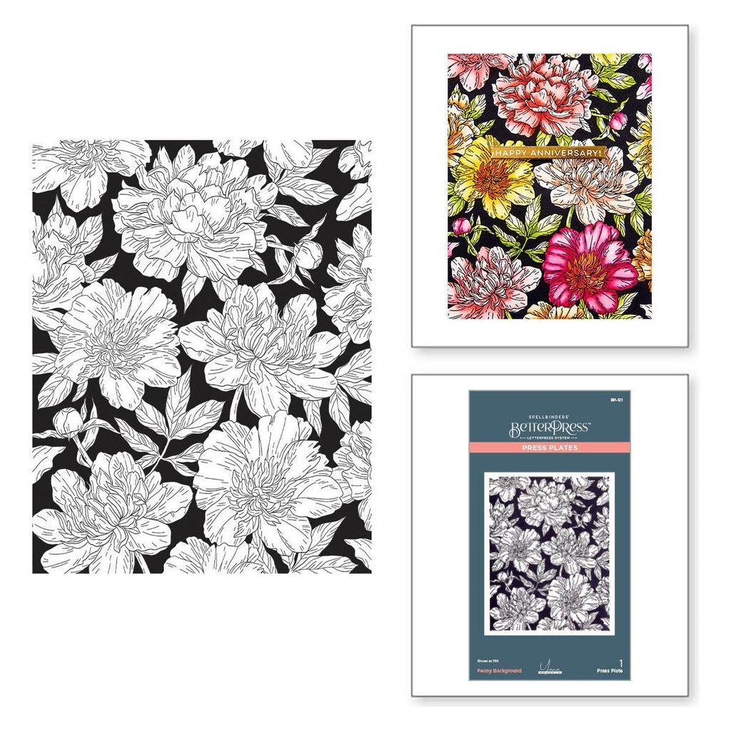 bp-121 Spellbinders Peony Background Press Plates product image