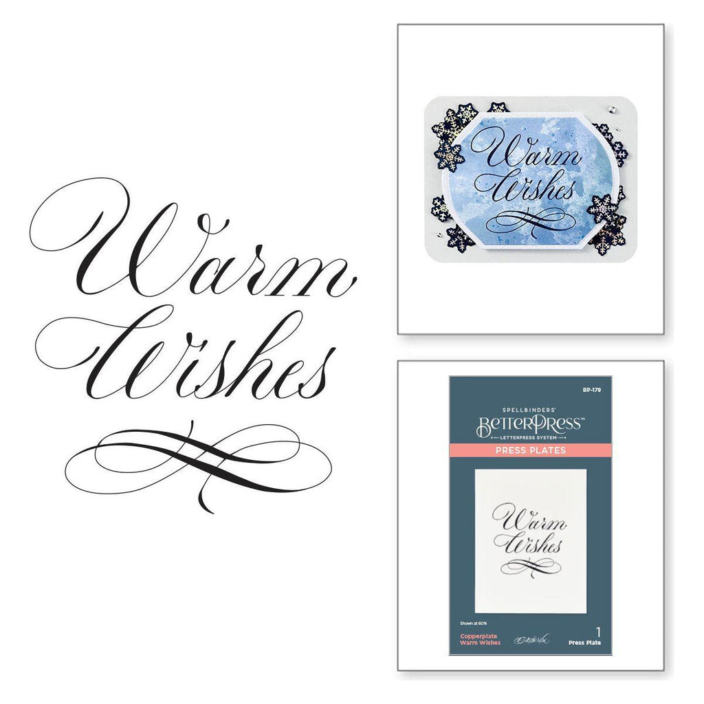 Spellbinders Copperplate Warm Wishes Press Plate bp-179