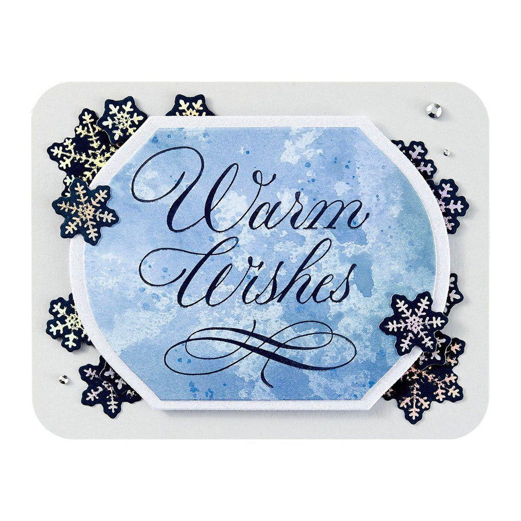 Spellbinders Copperplate Warm Wishes Press Plate bp-179 christmas