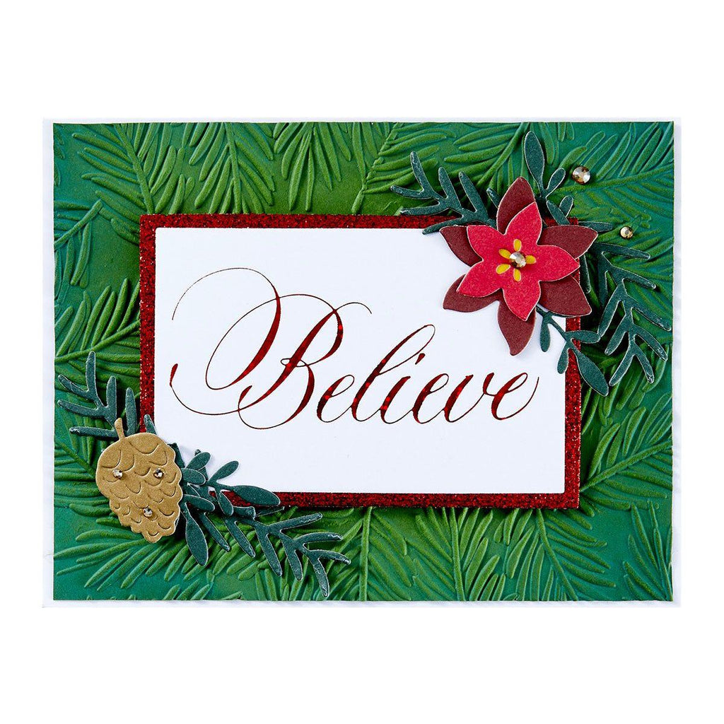 Spellbinders Copperplate Believe Press Plate bp-183 christmas