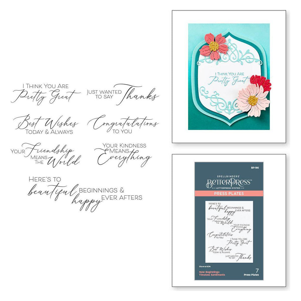 Spellbinders New Beginnings Timeless Sentiments Press Plates bp-186 product image