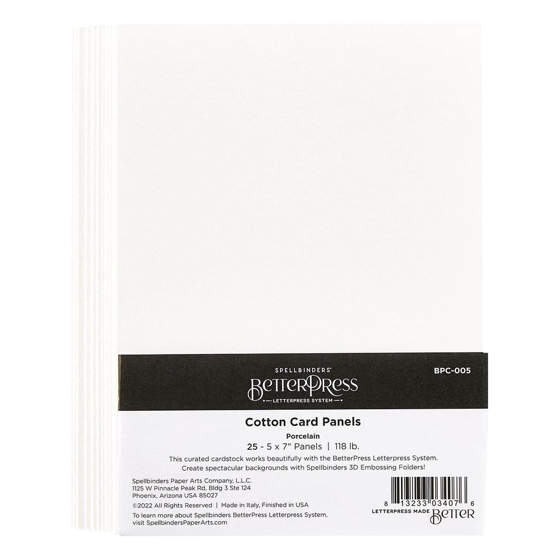 Spellbinders BetterPress Cotton Card Panels