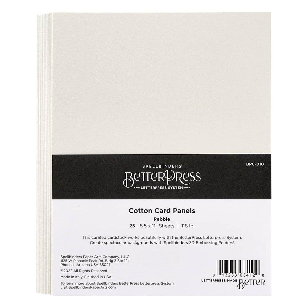 BPC-010 Spellbinders Better Press Cotton 8.5 x 11 inch Sheets Pebble Cotton