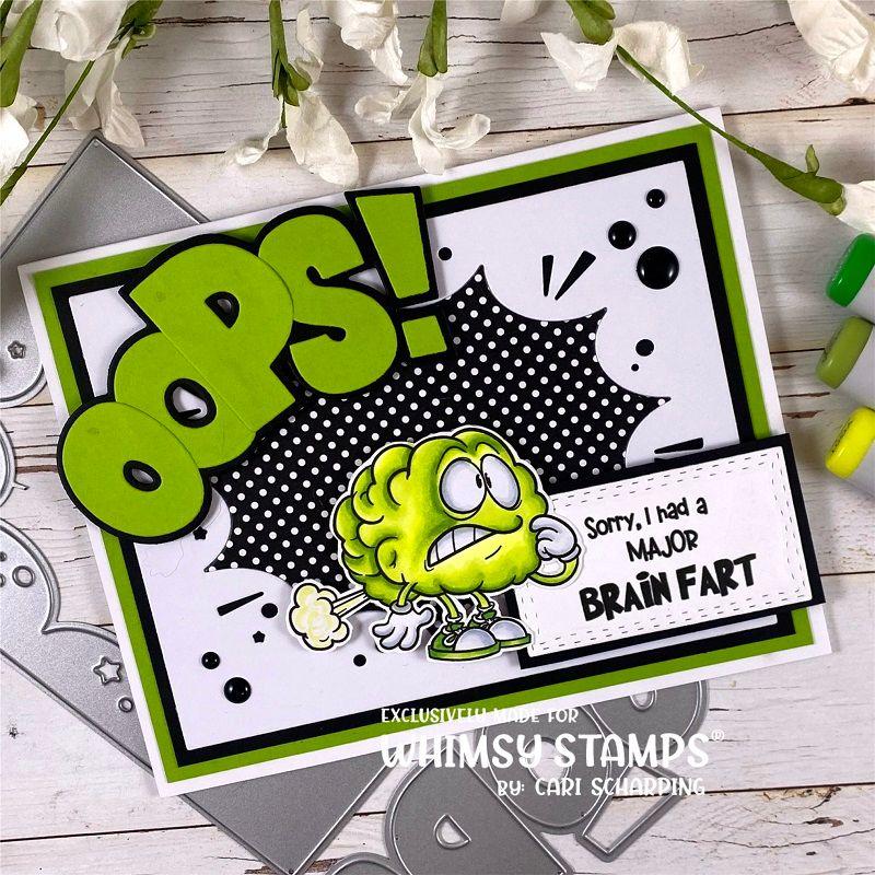 Whimsy Stamps Brain Fart Clear Stamps CWSD264b green