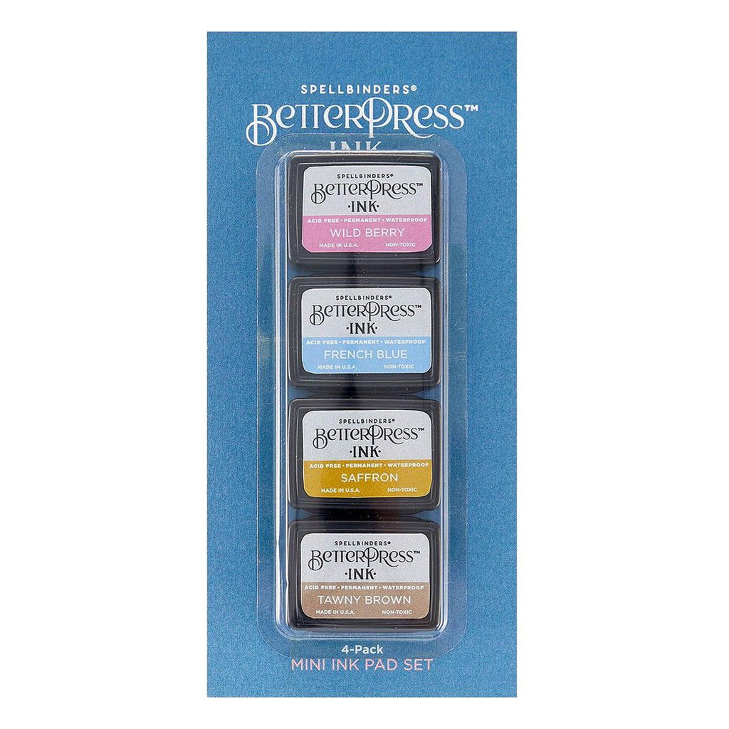 BPI-002 Spellbinders BetterPress Ink Nature Tones Mini 4 Ink Pad Set