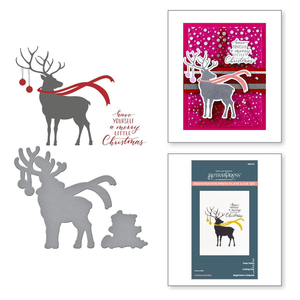 Spellbinders Dashing Reindeer Registration Press Plate & Die Set bpr-013