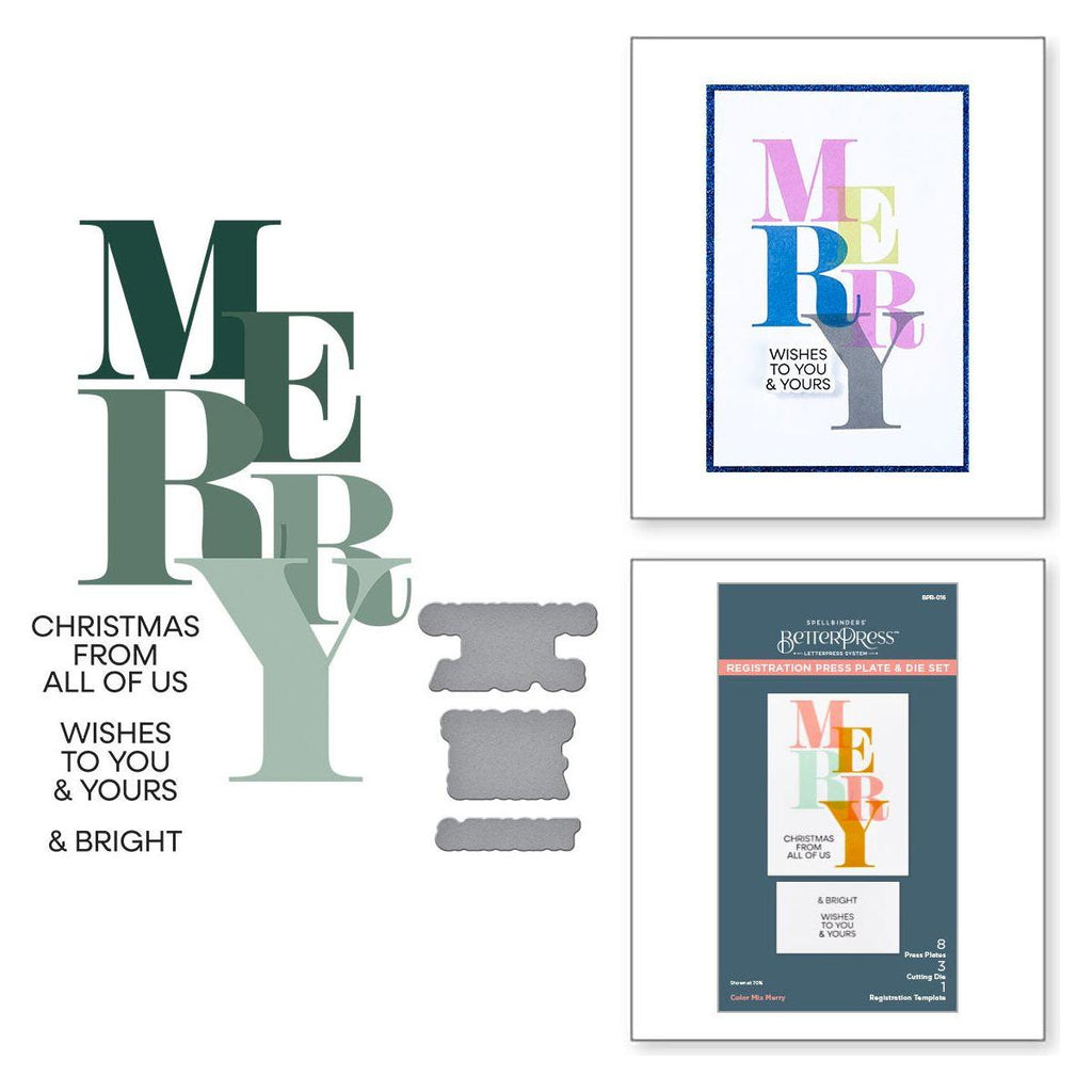 Spellbinders Color Mix Merry Registration Press Plates bpr-016