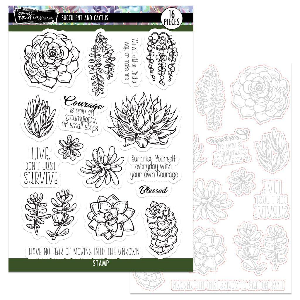 Brutus Monroe Succulent & Cactus Stamp & Die Set bru6225