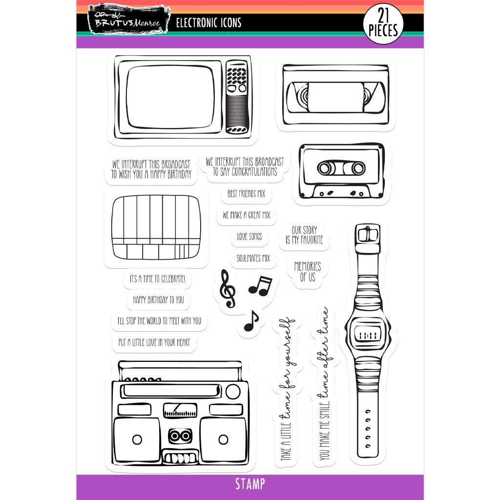 Brutus Monroe Electronic Icons Clear Stamps bru6801