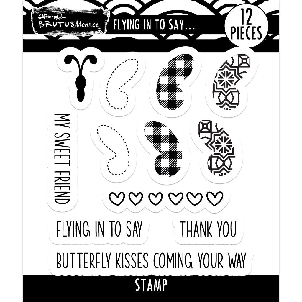 Brutus Monroe Flying In To Say... Clear Stamps bru8404