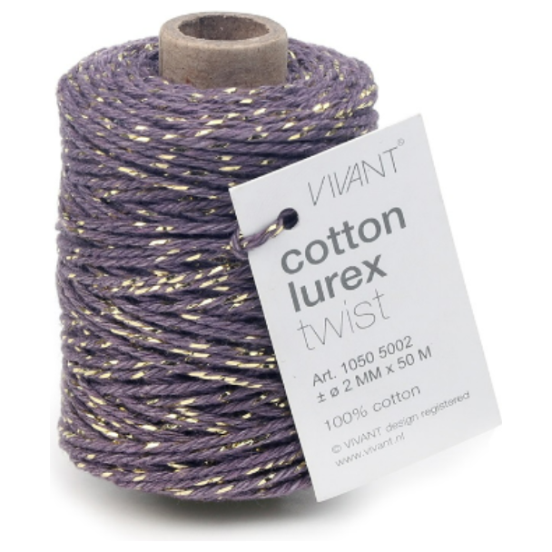 Vivant Lurex Aubergine Cotton Cord 54.68 yards 1050.5002.36