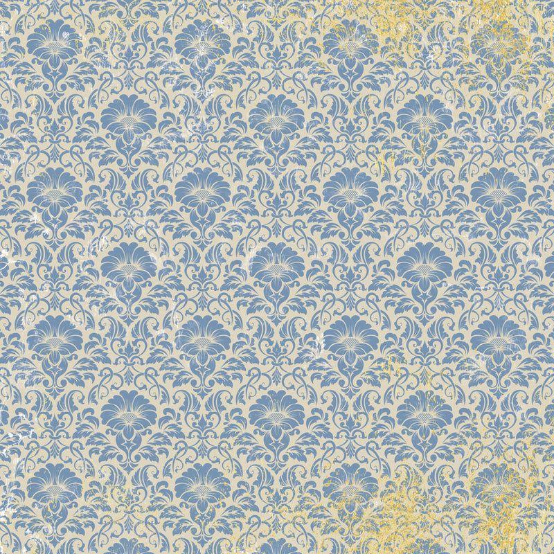 Crafter's Companion Age Of Elegance 12 x 12 Paper Pad ss-aoe-pad12 Blue Floral Damask