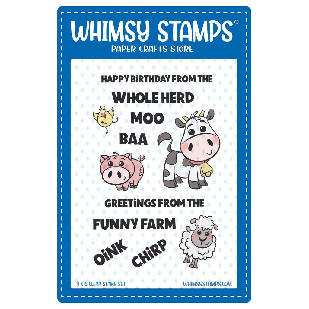 Whimsy Stamps Barnyard Animals Clear Stamps khb215