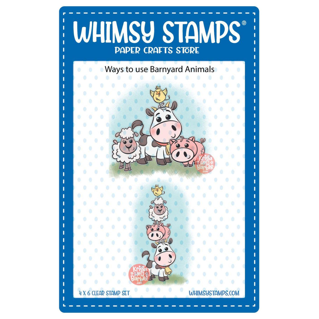 Whimsy Stamps Barnyard Animals Clear Stamps khb215 stack