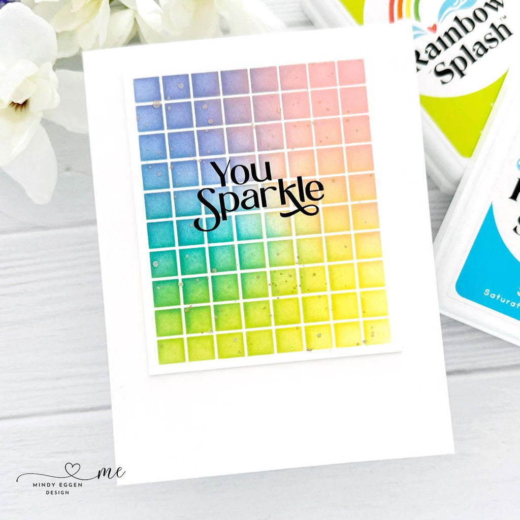 Rainbow Splash Stencil Basic Grid rss106 You Sparkle Card | color-code:ALT02