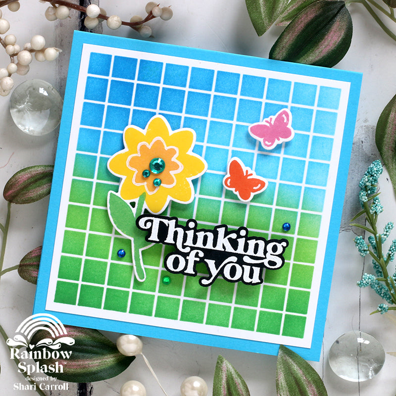 Rainbow Splash Stencil Basic Grid rss106 Thinking of You Card | color-code:ALT01