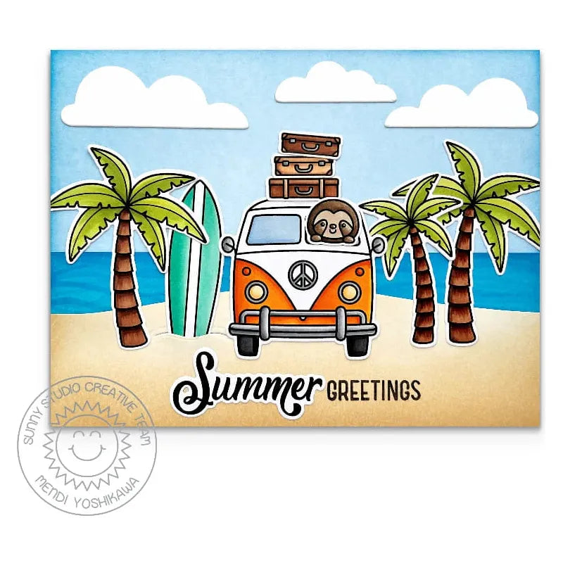 Sunny Studio Beach Bus Craft Dies ssdie-369 summer greetings