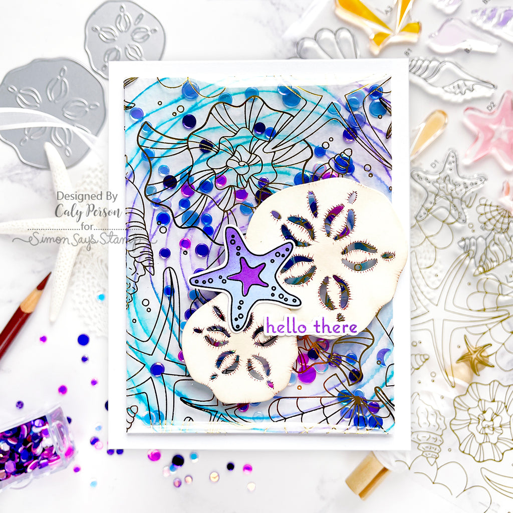 Simon Says Stamp Foil Cards and Acetate Sheets Beachcombing set804bc Sunny Vibes Hello Card | color-code:ALT02