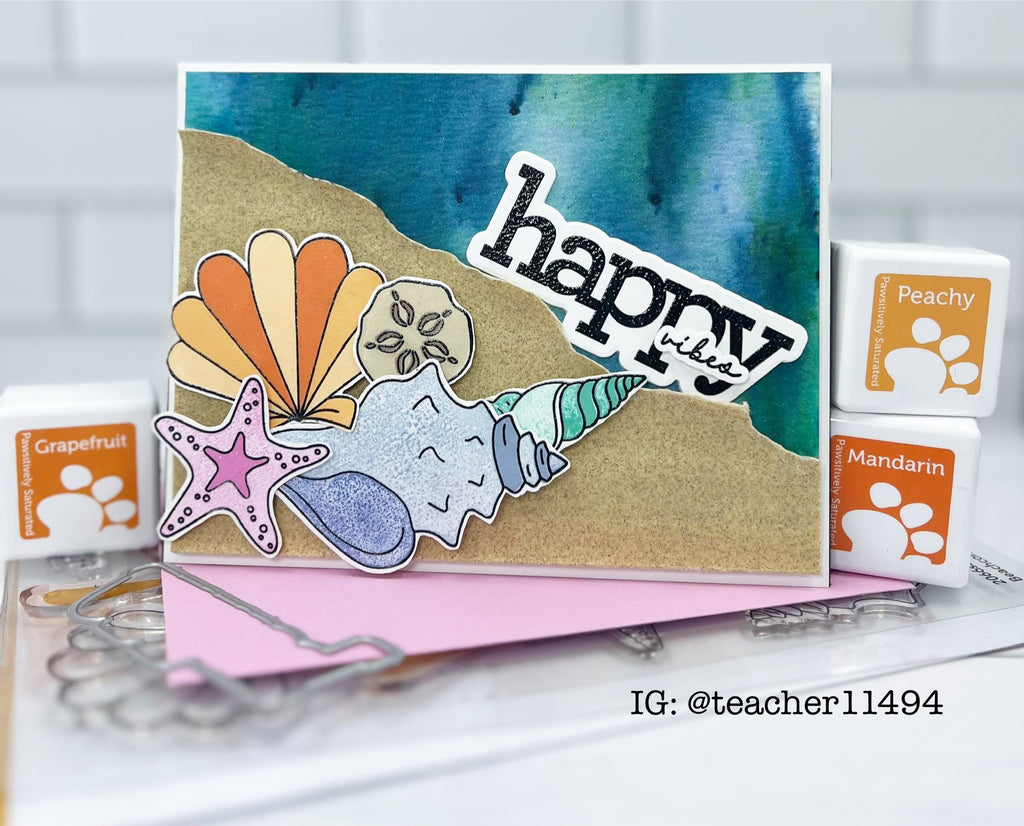 Simon Says Stamps Dies and Foil Cards Beachcombing set803bc Sunny Vibes Ocean Card | color-code:ALT03