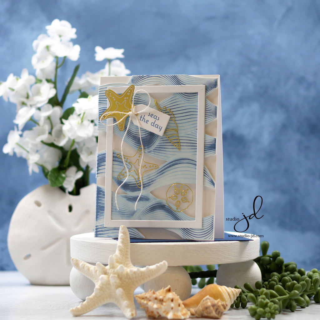 Simon Says Stamp Foil Cards and Acetate Sheets Beachcombing set804bc Sunny Vibes Ocean Card | color-code:ALT01