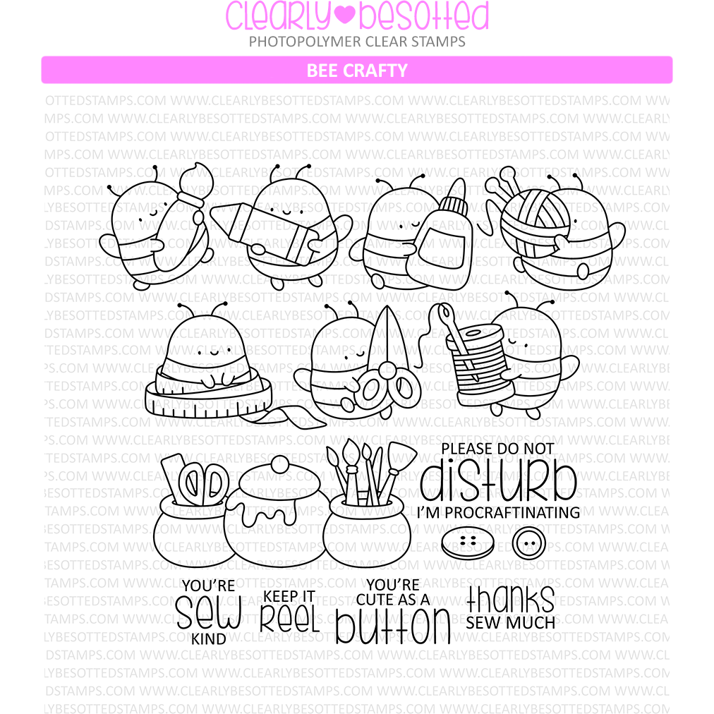 Clearly Besotted Bee Crafty Clear Stamps