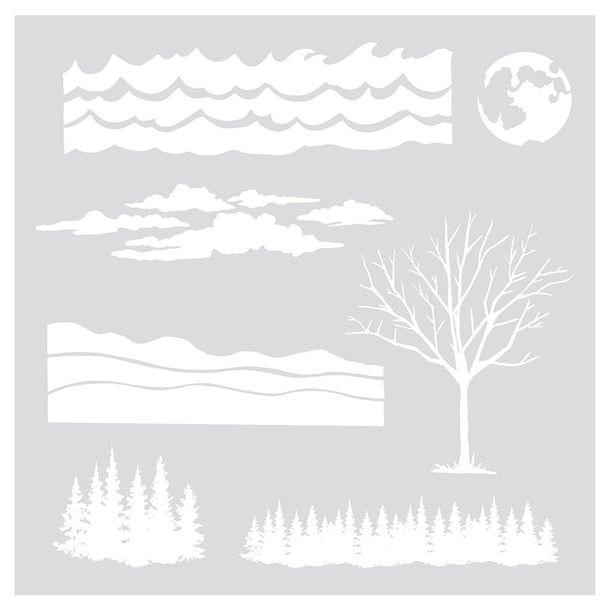 Crafter's Companion Bella Luna Landscape Builder 8 x 8 Stencil sd-bl-sten-lanbu Product Image