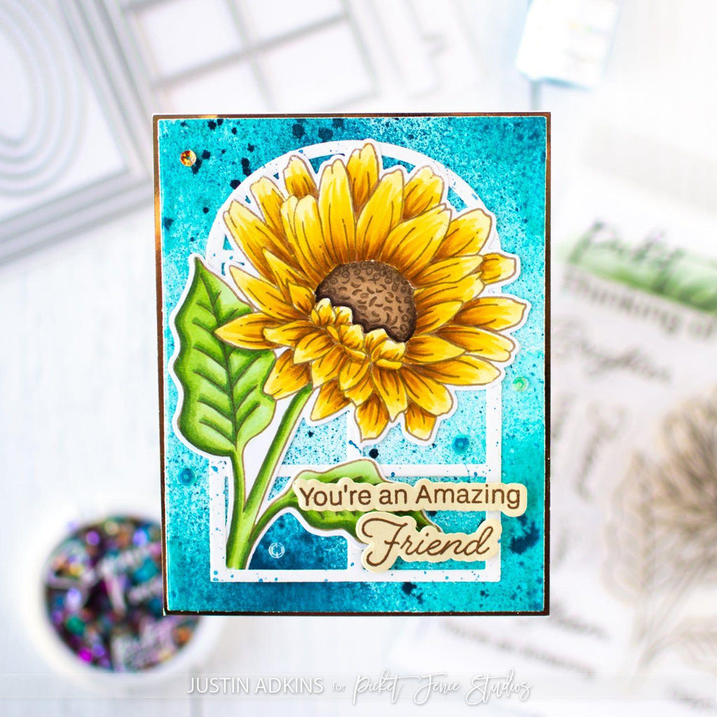 Picket Fence Studios Paper Splatter Watercolor Liquid Turquoise Blue ps-109 an amazing friend