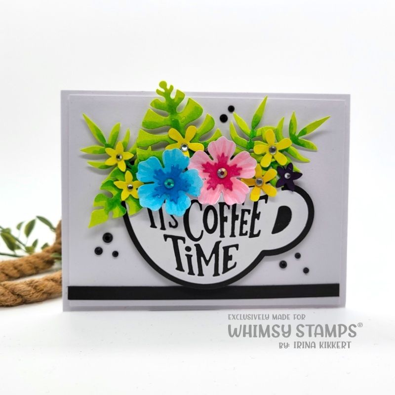 Whimsy Stamps Coffee Time Dies WSD201 flowers