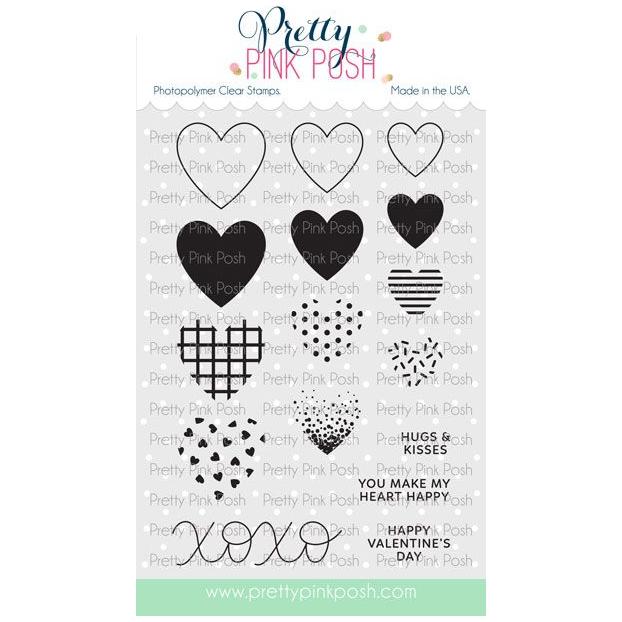 Pretty Pink Posh Decorative Hearts Clear Stamps