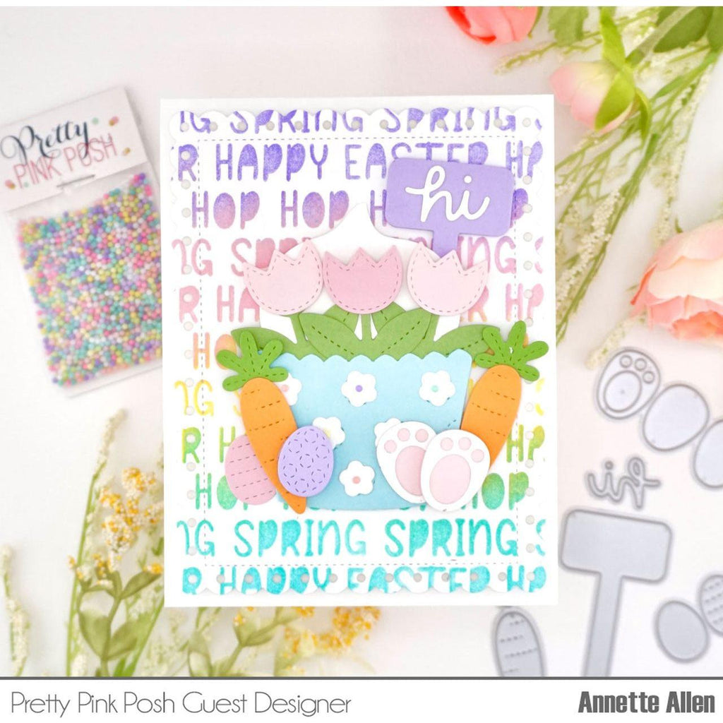 Pretty Pink Posh Easter Words Stencil hi