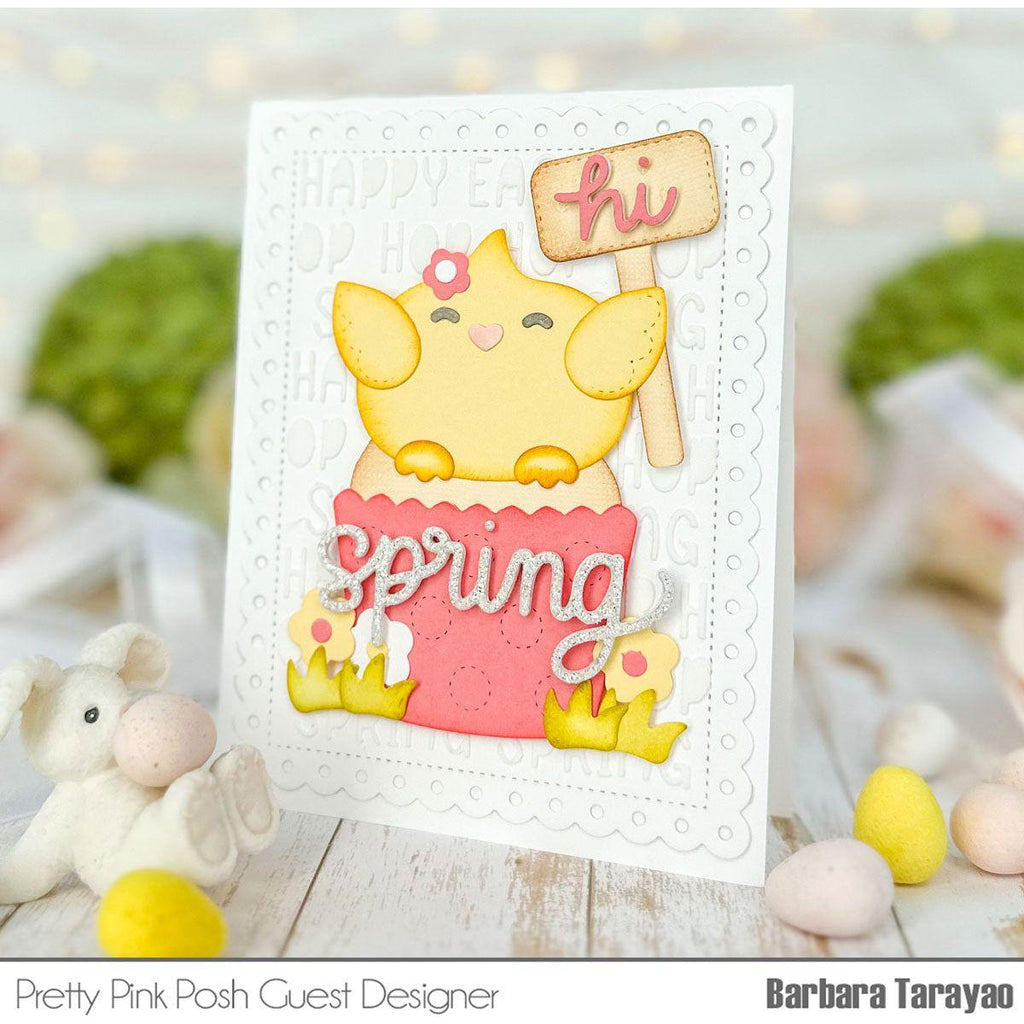 Pretty Pink Posh Spring Script Die hi spring