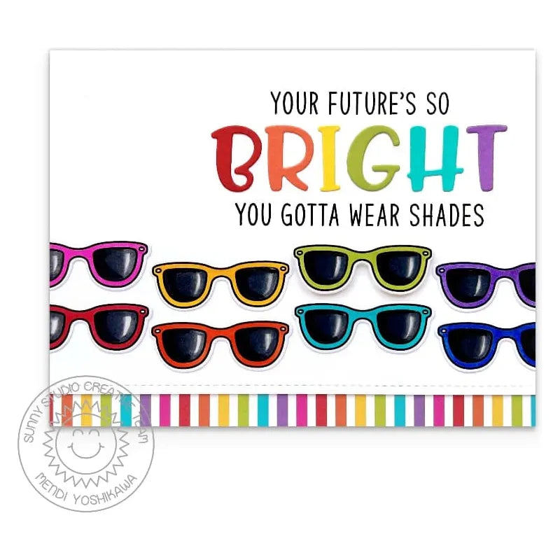 Sunny Studio Big Panda Clear Stamp and Die Set sunglasses