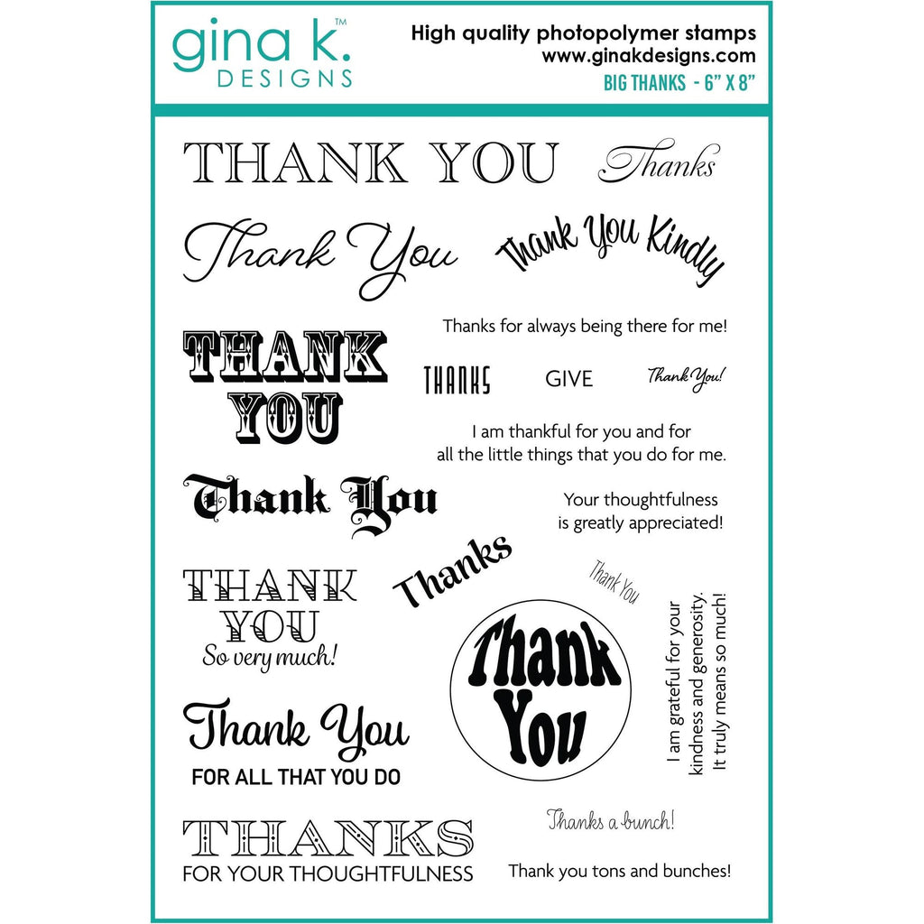 Gina K Designs Big Thanks Clear Stamps