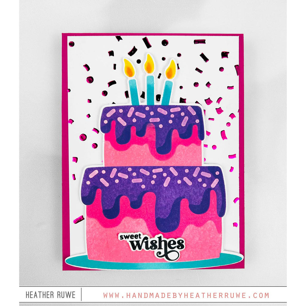 Simon Says Stamp Stencils and Dies Big Birthday Cake set862bc Sweet Wishes Birthday Card | color-code:ALT03