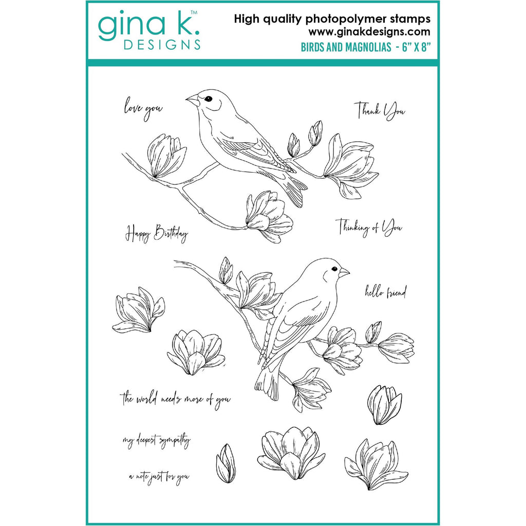 Gina K Designs Birds and Magnolias Clear Stamps hs45