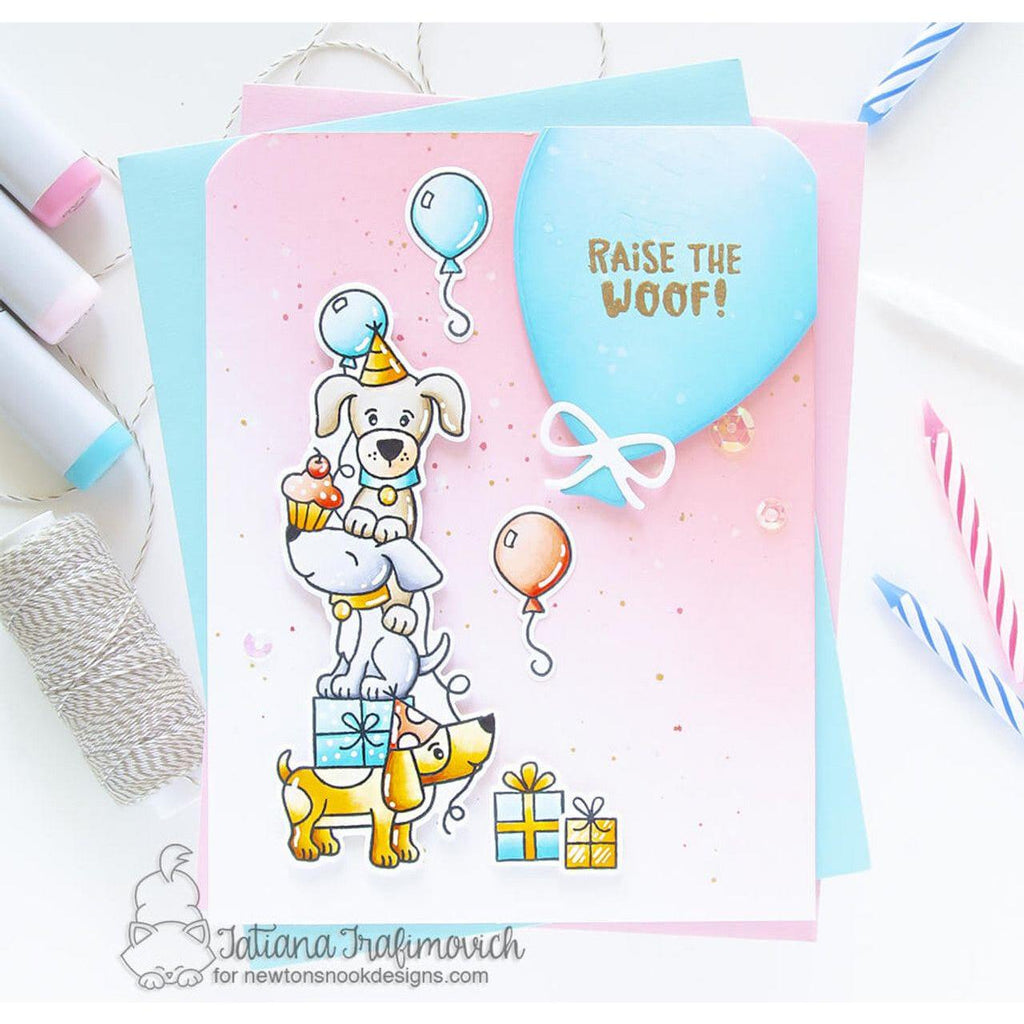 Newton's Nook Designs Birthday Barks Clear Stamps NN2307S02 presents