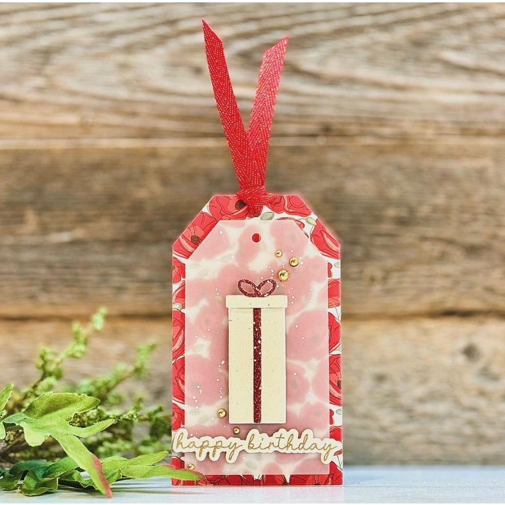 CZ Design Wafer Dies Birthday Basics czd231c Splendor Birthday Tag