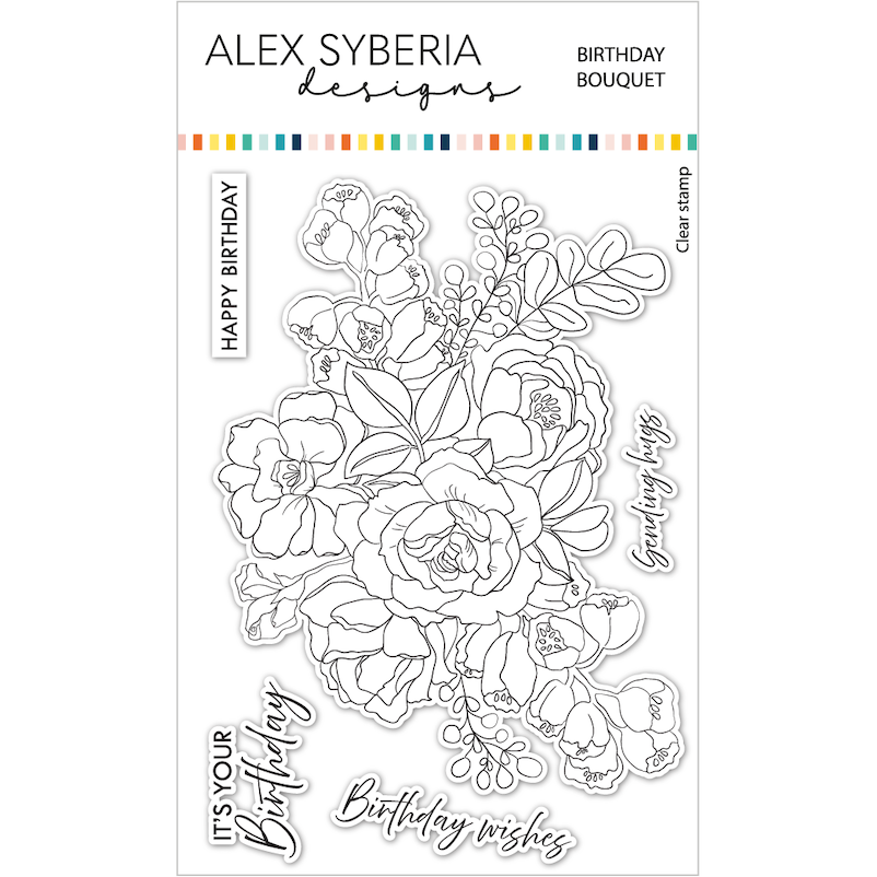 Alex Syberia Designs Birthday Bouquet Clear Stamp Set asd-sta-160