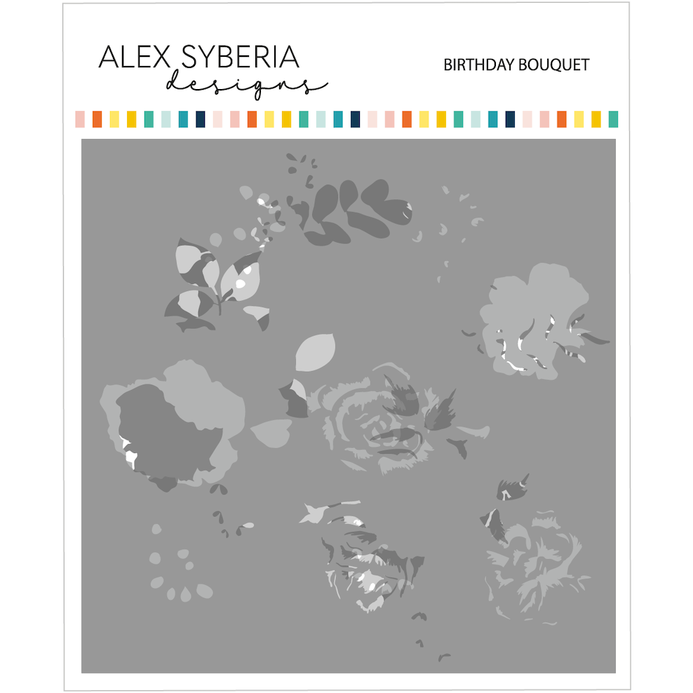 Alex Syberia Designs Birthday Bouquet Stencil Set asd-ste-160