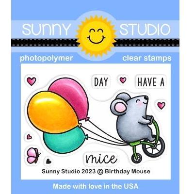 Sunny Studio Birthday Mouse Clear Stamps SSCL-354