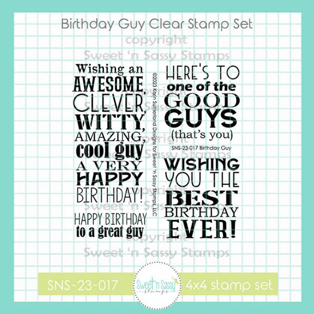 Sweet 'N Sassy Birthday Guy Clear Stamp Set sns-23-017