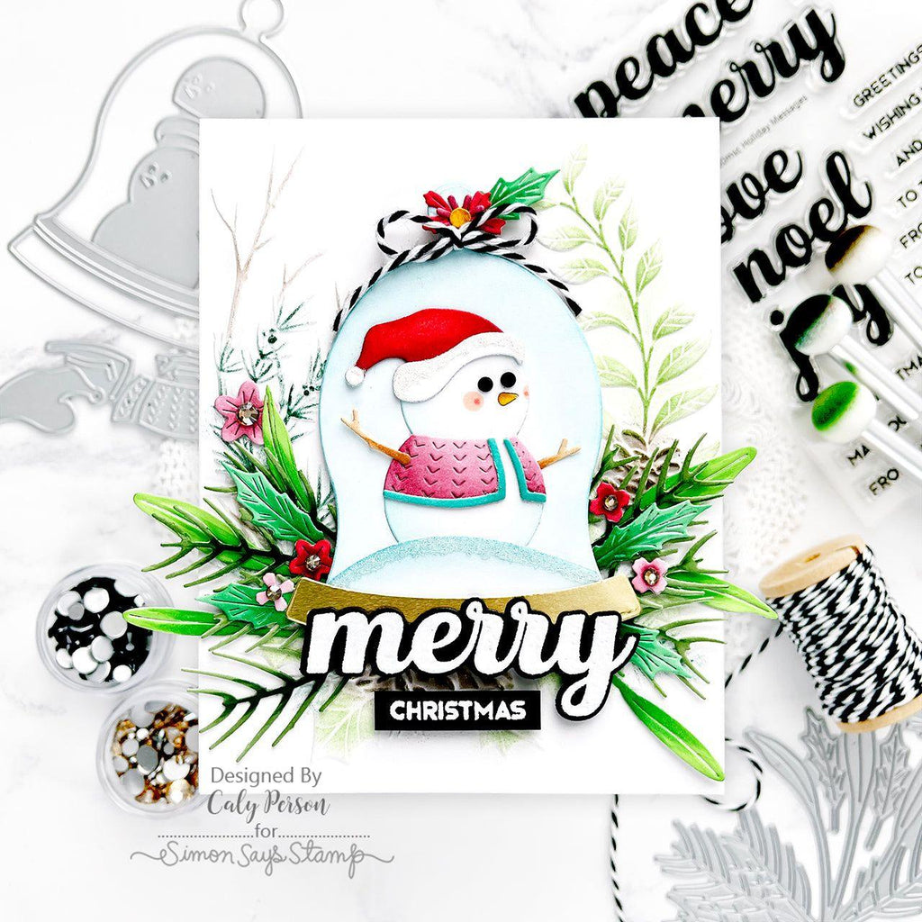 Simon Says Stamp Pawsitively Dazzling Gems Black se120 Sweet Wishes Christmas Card | color-code:ALT01