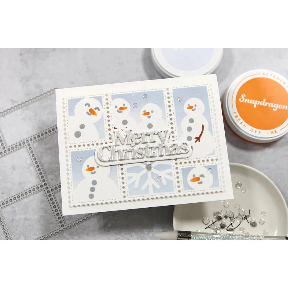 Waffle Flower Postage Collage Snowman Stencils 421766 merry christmas | color-code:ALT02